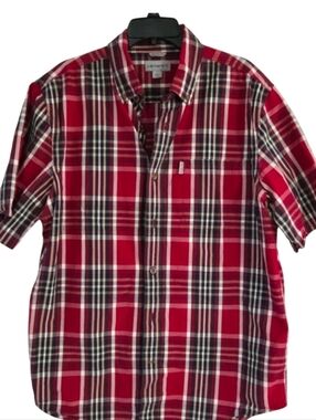 Carhartt Plaid Button Down Relaxed Fit 100% Cotton L